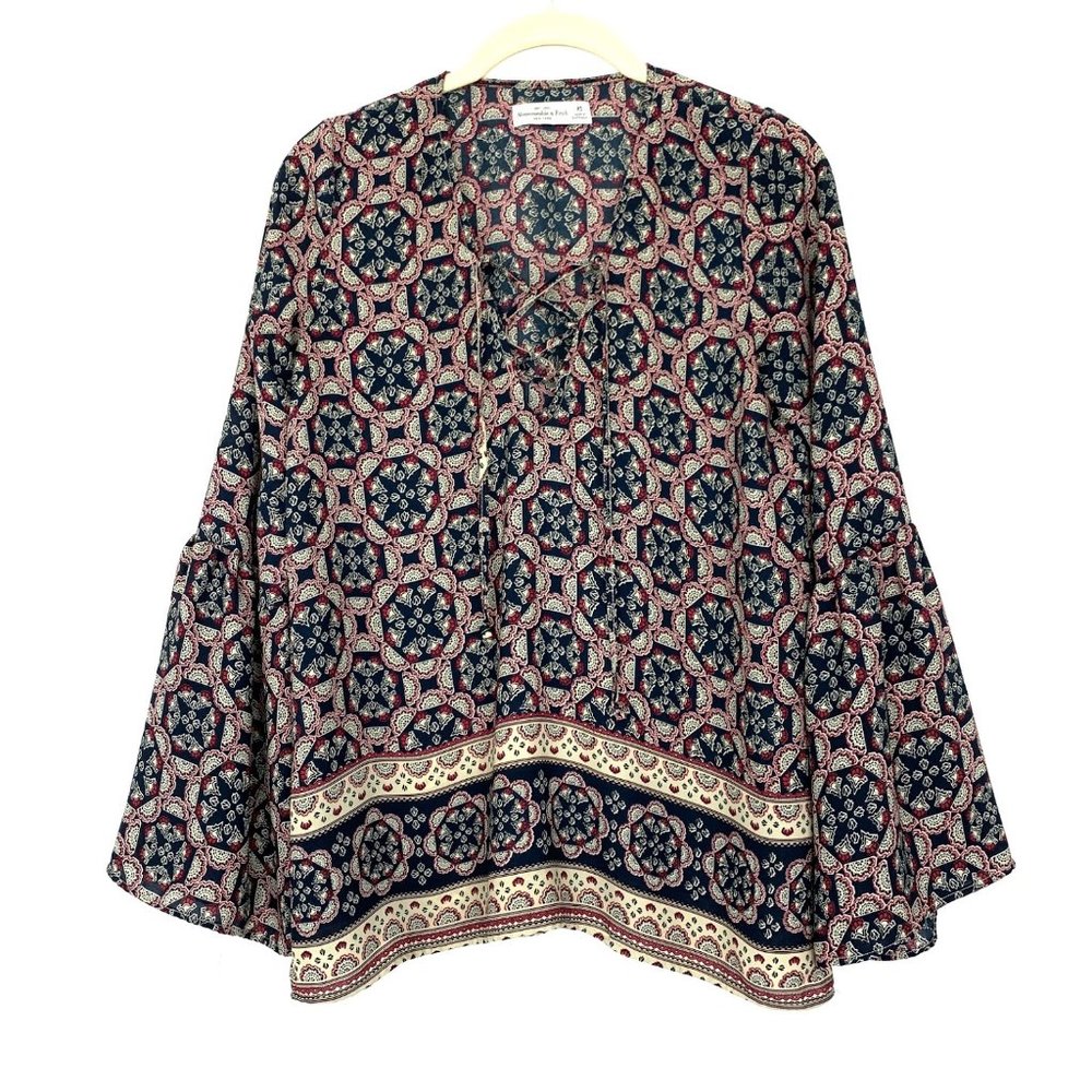 Abercrombie & Fitch‎ Bell Sleeve Printed Blouse